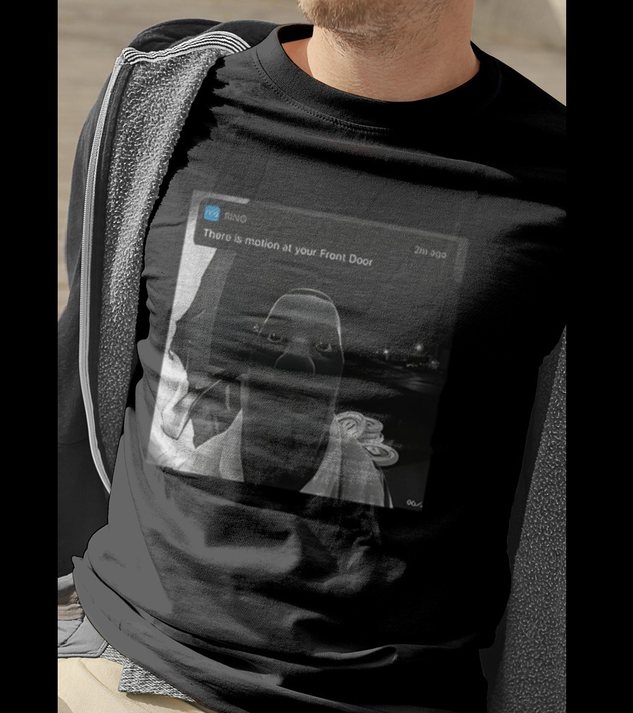 Ring Notification Meme 2m Ago Front Door Motion Alert Cartoon Face T-Shirt