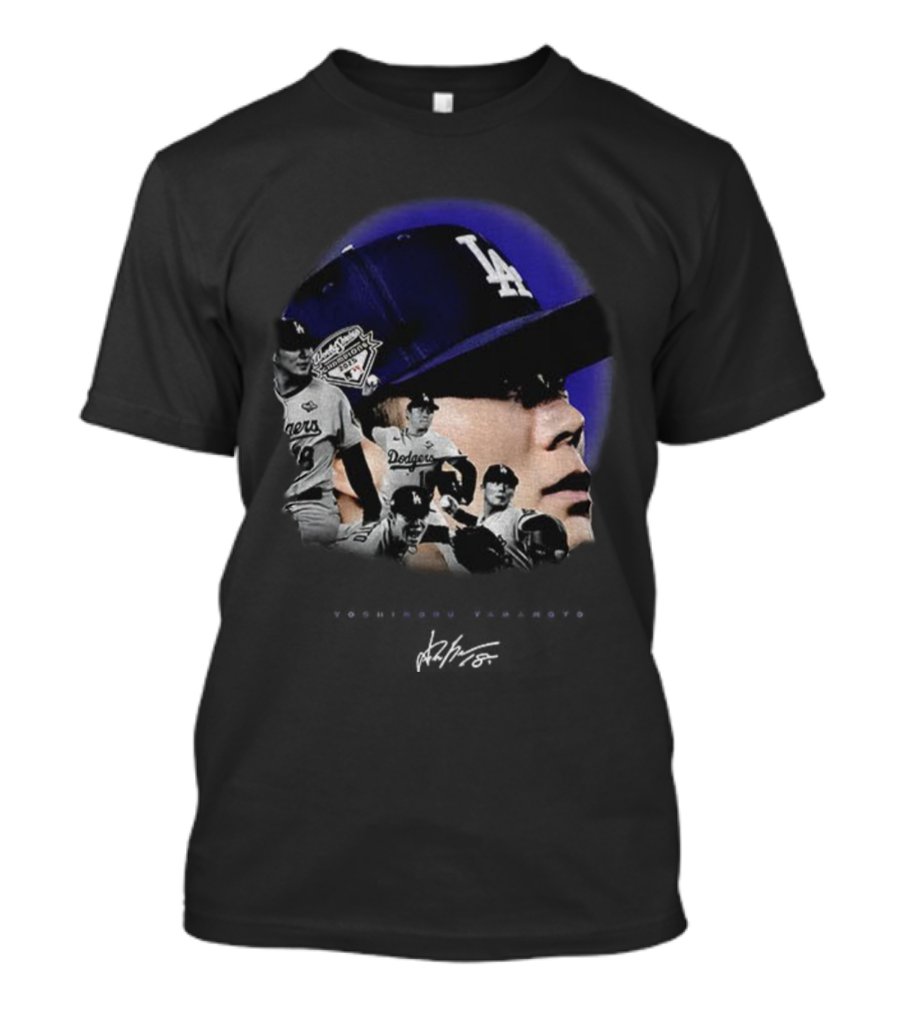 Dodgers MVP Yamamoto Vintage Baseball Icon LA Cap T-Shirt