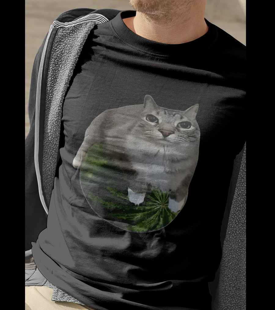 Watermelon Cat Meme Humor Collage T-Shirt