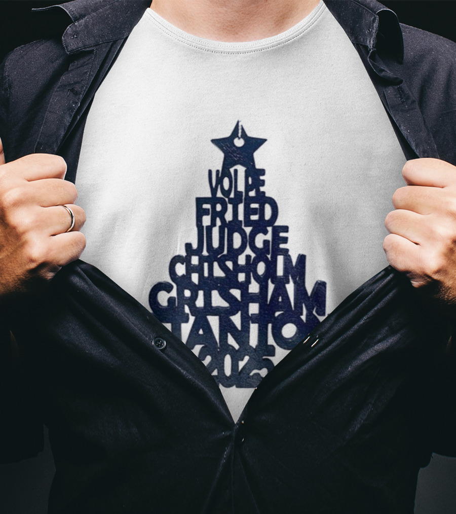 New York Yankees Vole Prized Judge Chisholm Grisham Stanton Christmas Tree 2025 T-Shirt