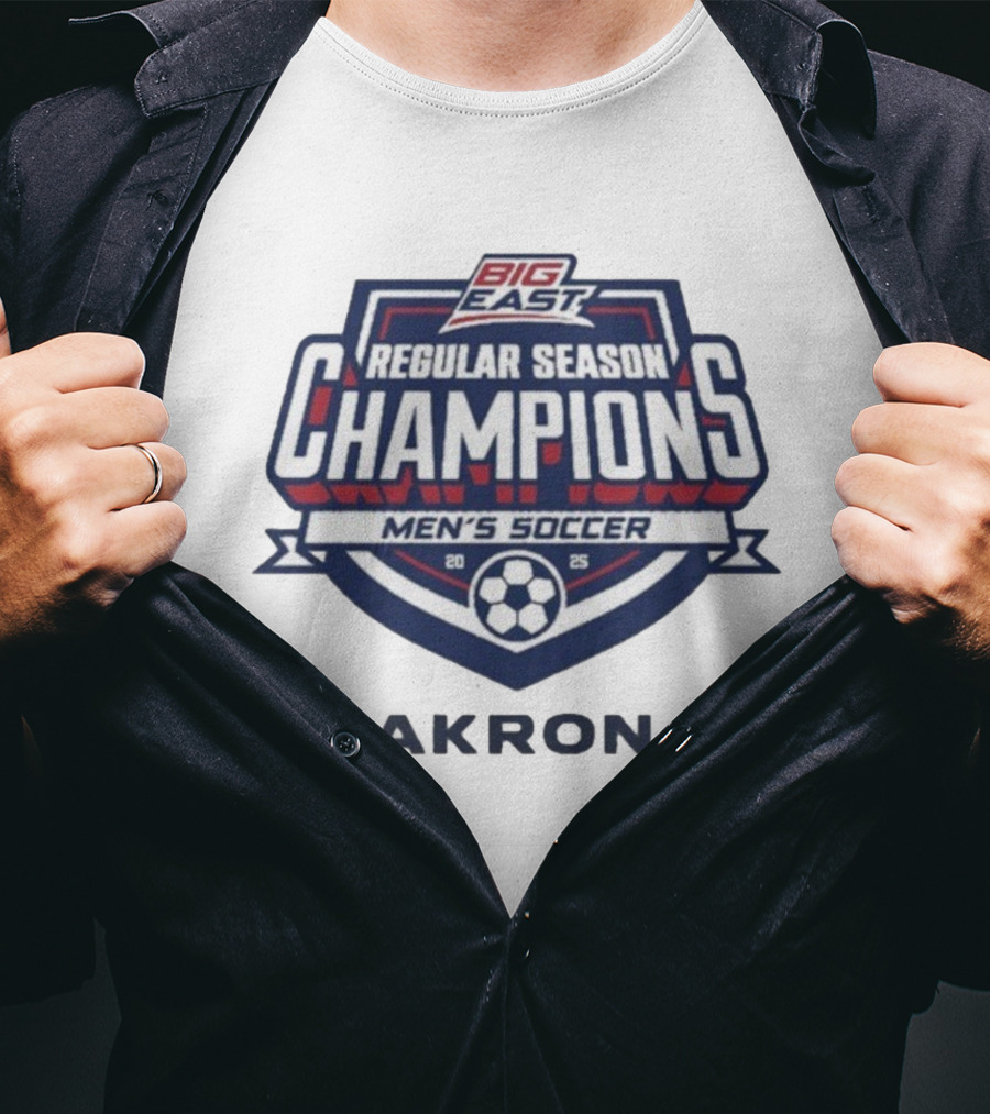 Big East 2025 Akron Men's Soccer Regular Season Champions T-Shirt