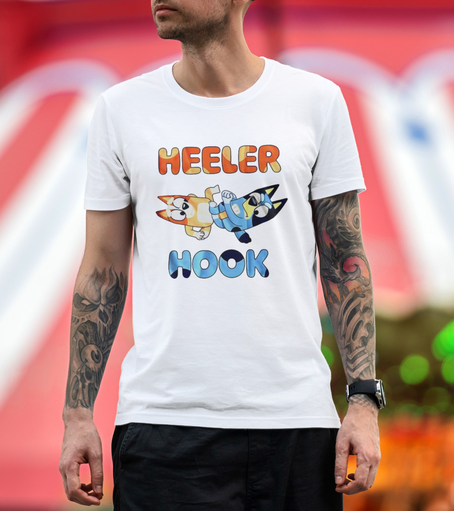 Bluey Heeler Hook Wrestling Playful Cartoons T-Shirt