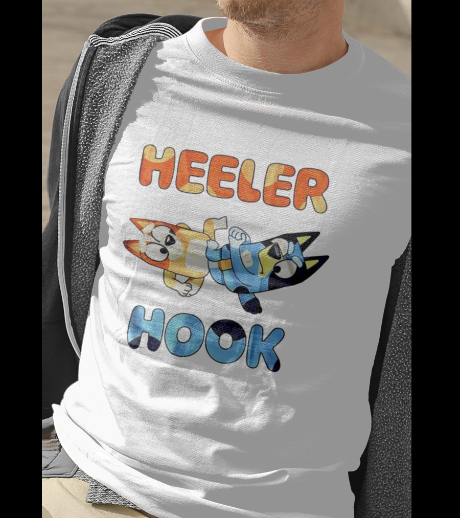 Bluey Heeler Hook Wrestling Playful Cartoons T-Shirt