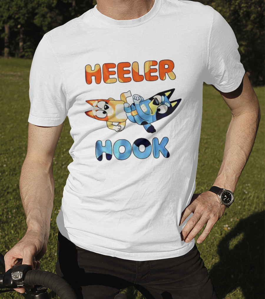 Bluey Heeler Hook Wrestling Playful Cartoons T-Shirt