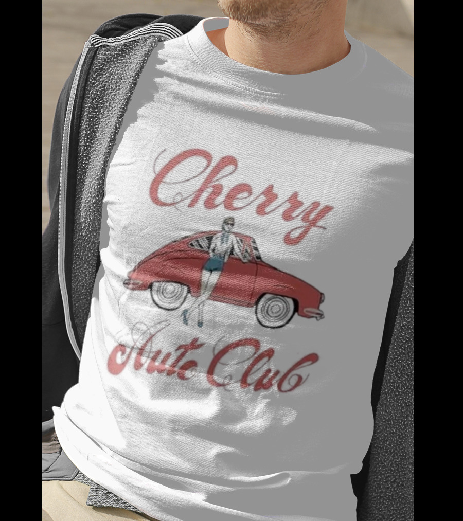 Cherry Auto Club Vintage Style Morgan Classic Car Retro Pin-Up T-Shirt