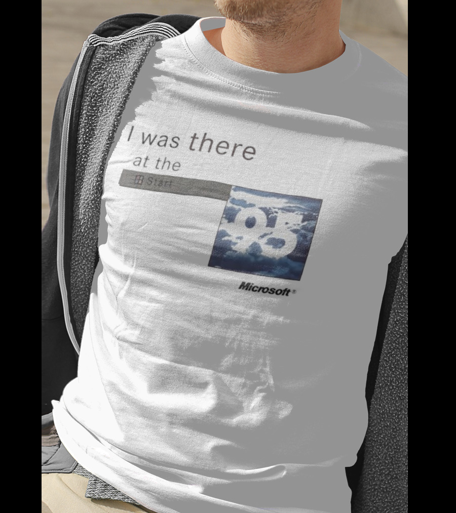 I Was There At The Start Microsoft Windows 95 Cloud Background T-Shirt