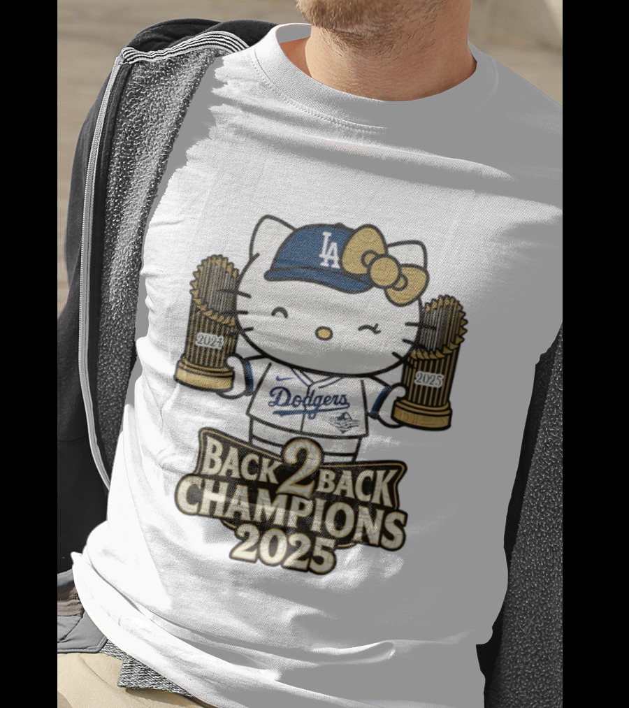 Hello Kitty Dodgers Back 2 Back Champions 2024 2025 T-Shirt