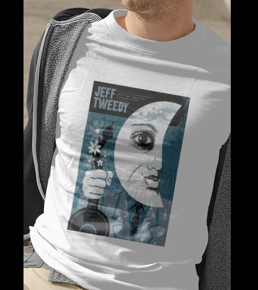 Jeff Tweedy Nov 8 2025 Liberty Hall Lawrence KS Moon Eye Flowers Guitar Art T-Shirt