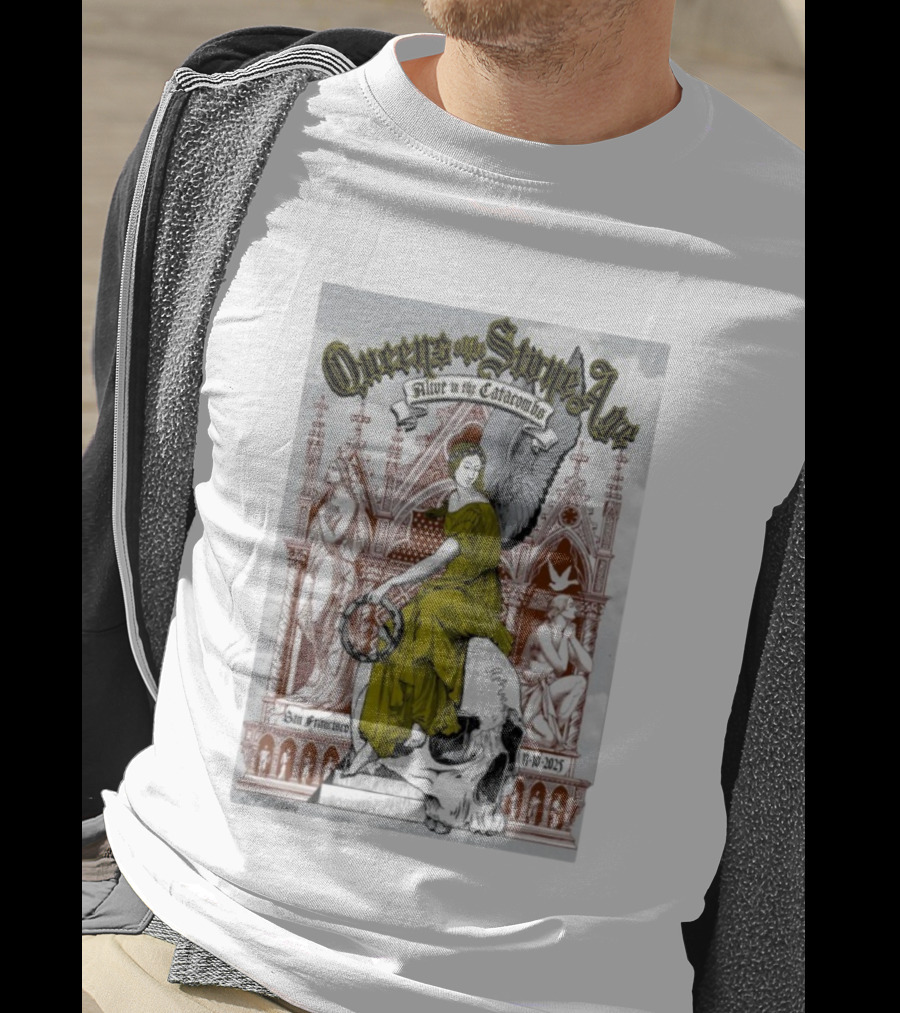Queens Of The Stone Age Alive In The Catacombs San Francisco Nov 10 2025 Skull T-Shirt