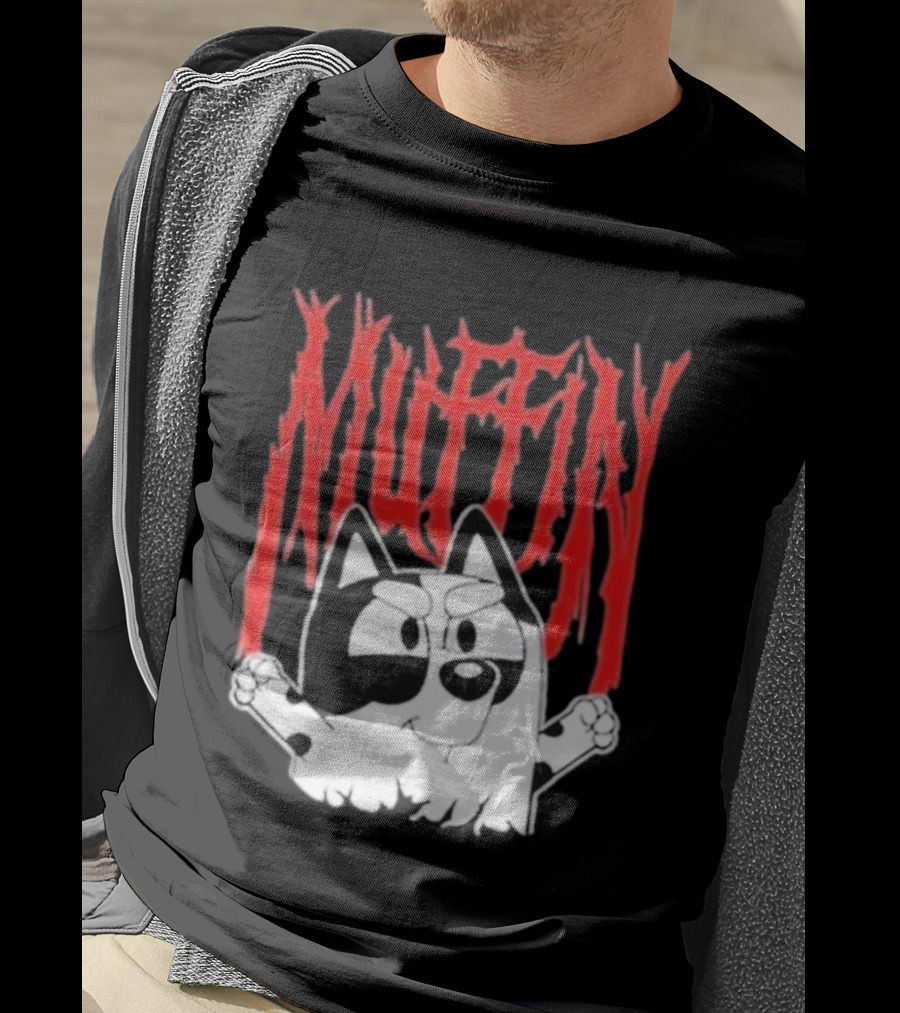 Bluey Muffin Metal Band Style T-Shirt