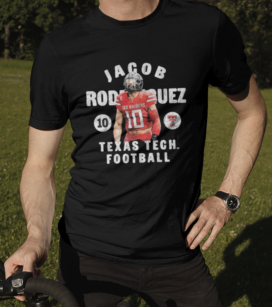 Jacob Rodriguez 10 Texas Tech Red Raiders Football Player T-Shirt