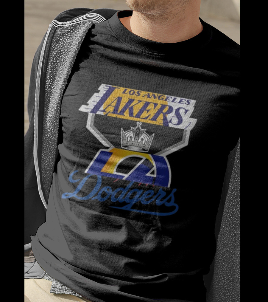 Los Angeles Dodgers Kings Lakers Sports Fan Logo Mashup T-Shirt