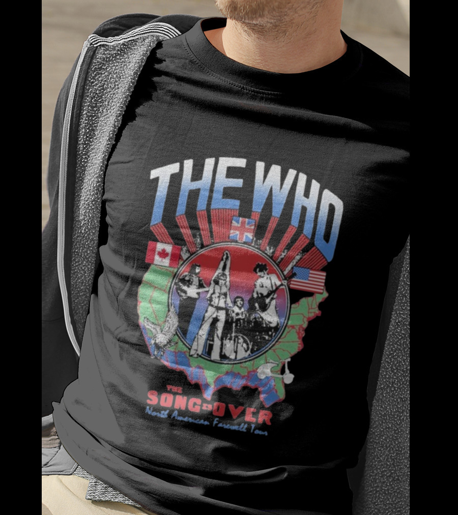 The Who The Song Is Over North American Farewell Tour 2025 USA Canada UK Flags T-Shirt