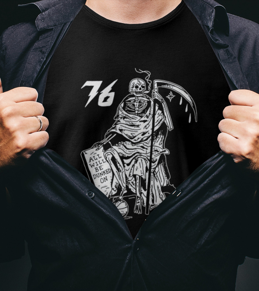 Philadelphia 76ers Grim Reaper 76 Basketball Theme T-Shirt