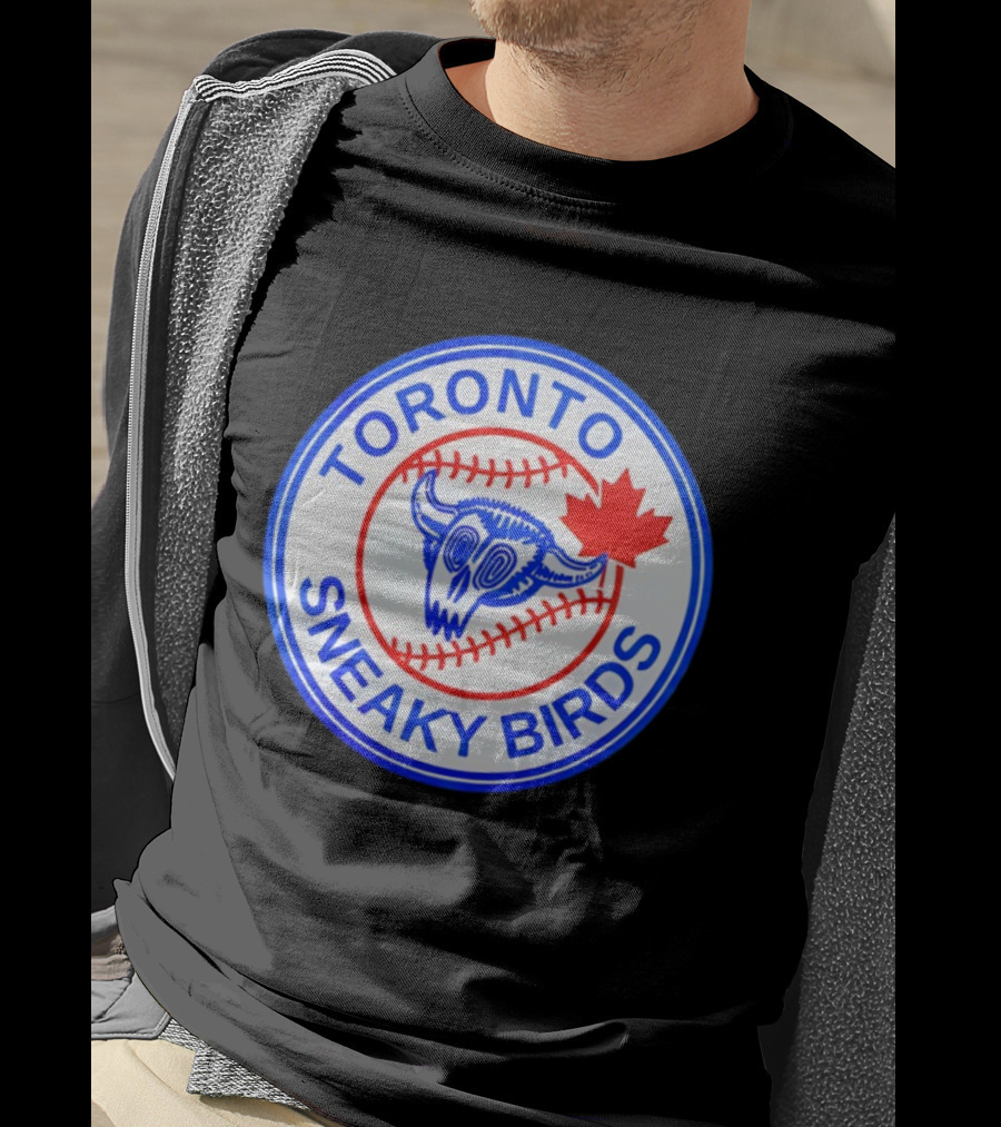 Toronto Sneaky Birds MLB Baseball 2025 Parody Maple Leaf Emblem T-Shirt