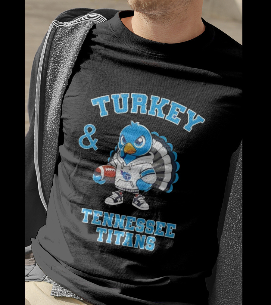 Turkey And Tennessee Titans Football Happy Thanksgiving NFL T-Shirt