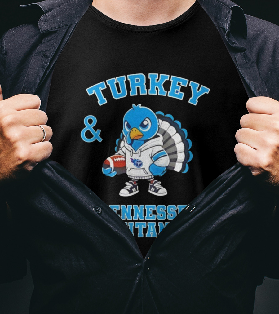 Turkey And Tennessee Titans Football Happy Thanksgiving NFL T-Shirt