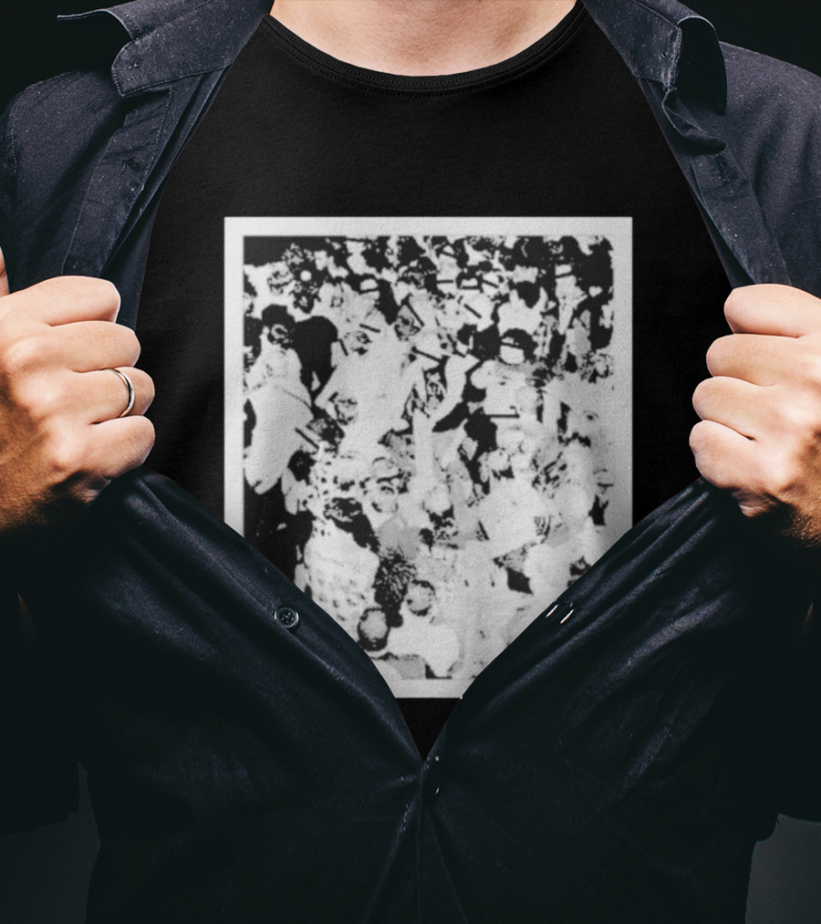 The Salt Shed Crowd Concert Gathering Black And White Photography T-Shirt