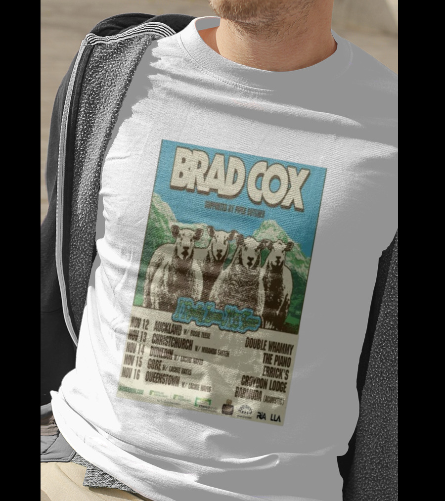 Brad Cox Supported By Piper Butcher New Zealand Tour Nov 2025 Sheep T-Shirt
