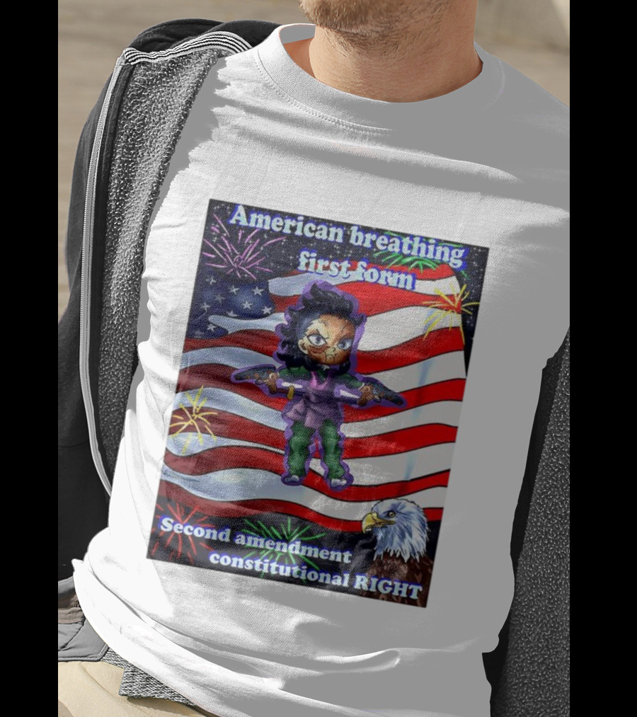American Breathing First Form Second Amendment Constitutional Right T-Shirt