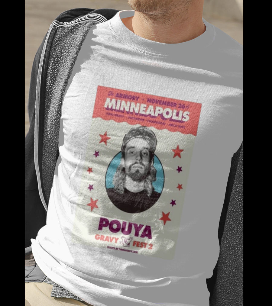 Pouya Gravy Fest 2 Minneapolis The Armory November 26 Featuring Yung Gravy 1900rugrat Melly Mike T-Shirt