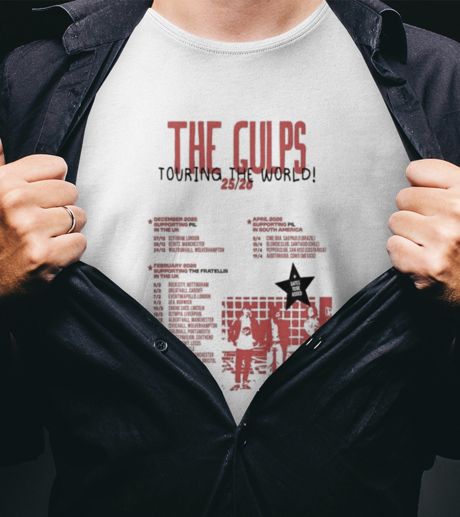 The Gulps Touring The World 2025-2026 Band World Tour Dates And Cities T-Shirt