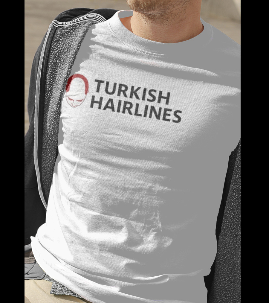 Turkish Hairlines Bald Head Graphic Balding Joke T-Shirt