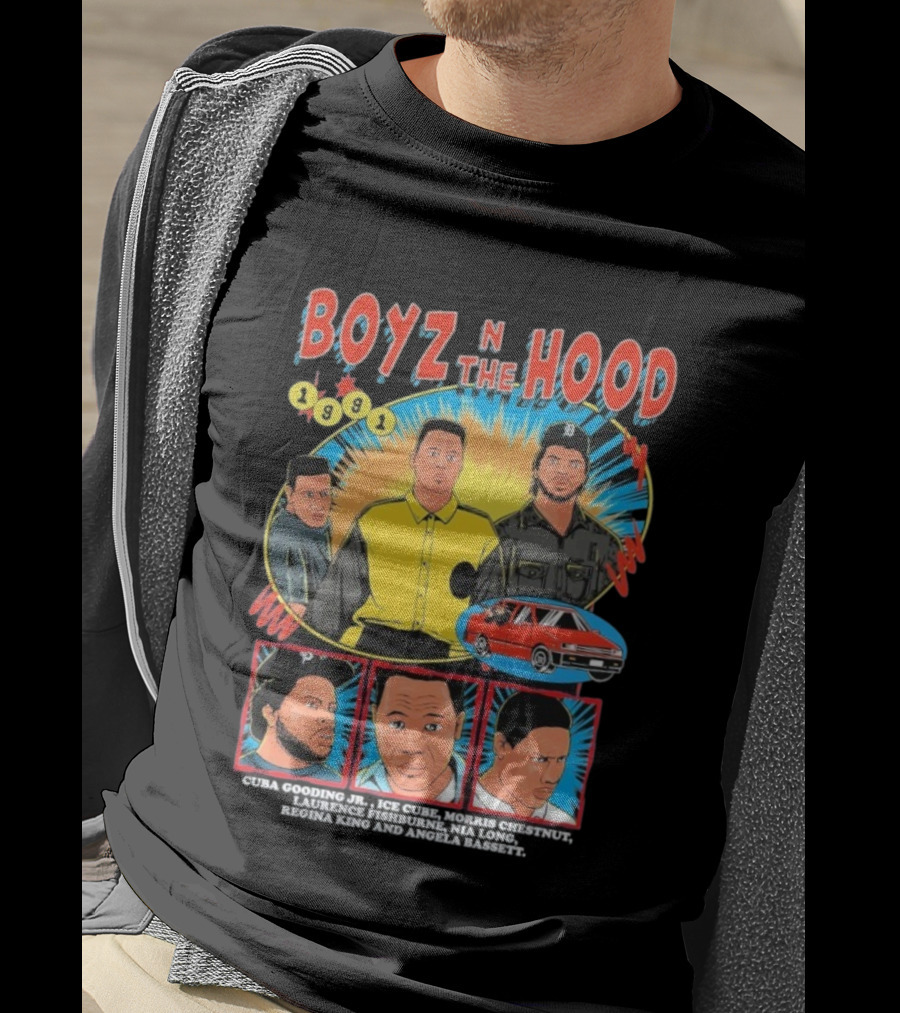 Boyz N The Hood 1991 Cuba Gooding Jr Ice Cube Morris Chestnut Laurence Fishburne Nia Long Regina King Angela Bassett T-Shirt