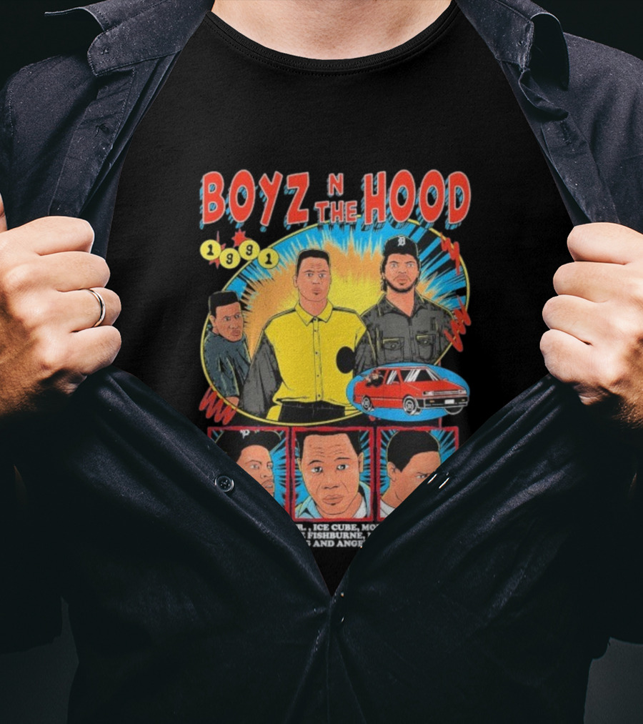 Boyz N The Hood 1991 Cuba Gooding Jr Ice Cube Morris Chestnut Laurence Fishburne Nia Long Regina King Angela Bassett T-Shirt