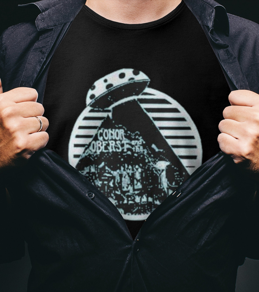 Conor Oberst Mystic Valley Band UFO Retro Alien Spaceship Circle T-Shirt