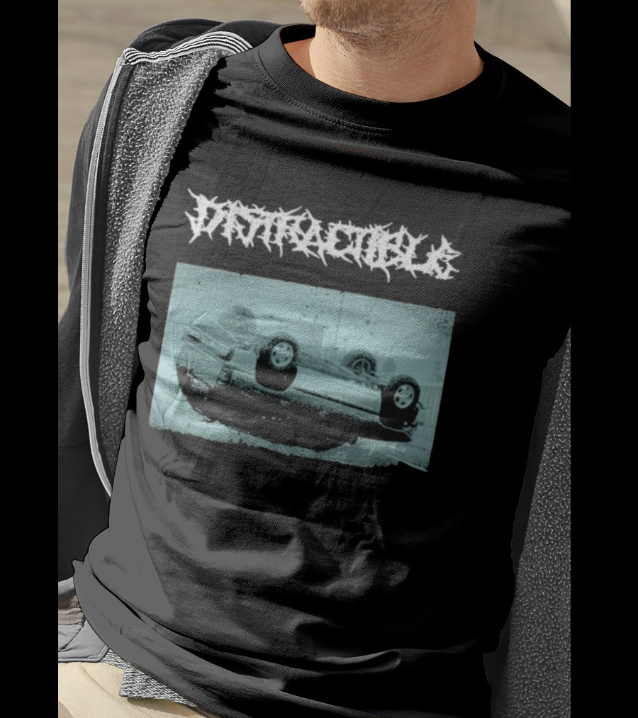 Distractible Crash Metal Car Upside Down Vehicle T-Shirt