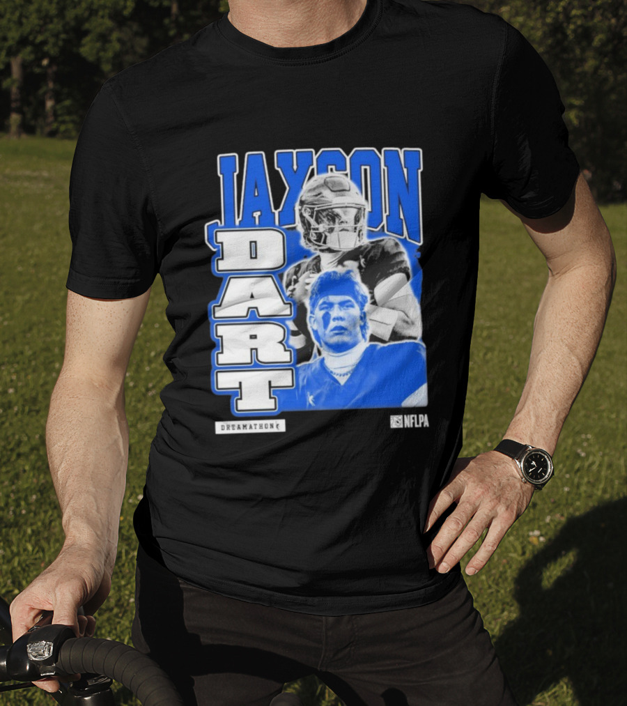Jaxson Dart Dreamathon NFLPA Football Player Performance T-Shirt