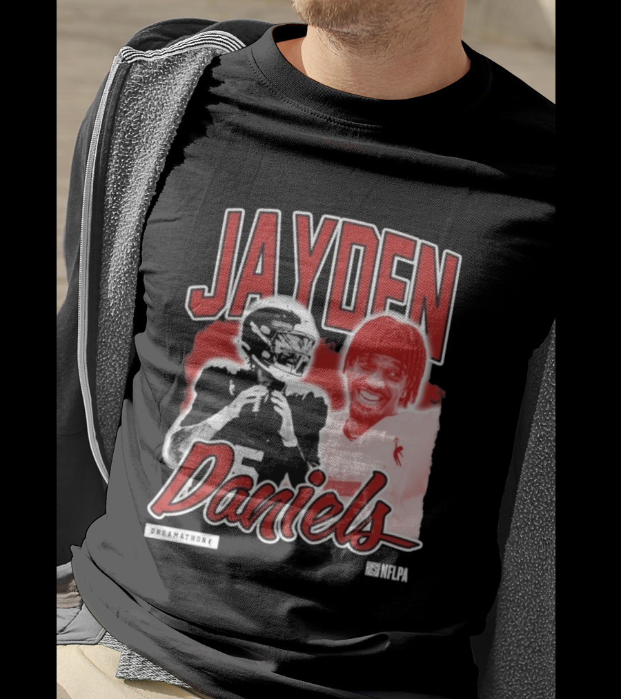 Jayden Daniels Dreamathon NFLPA Football Collaboration T-Shirt