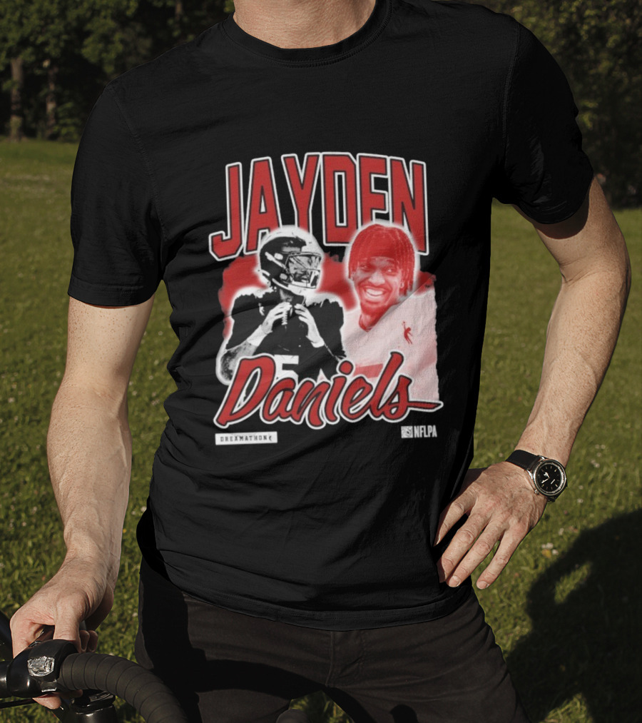 Jayden Daniels Dreamathon NFLPA Football Collaboration T-Shirt