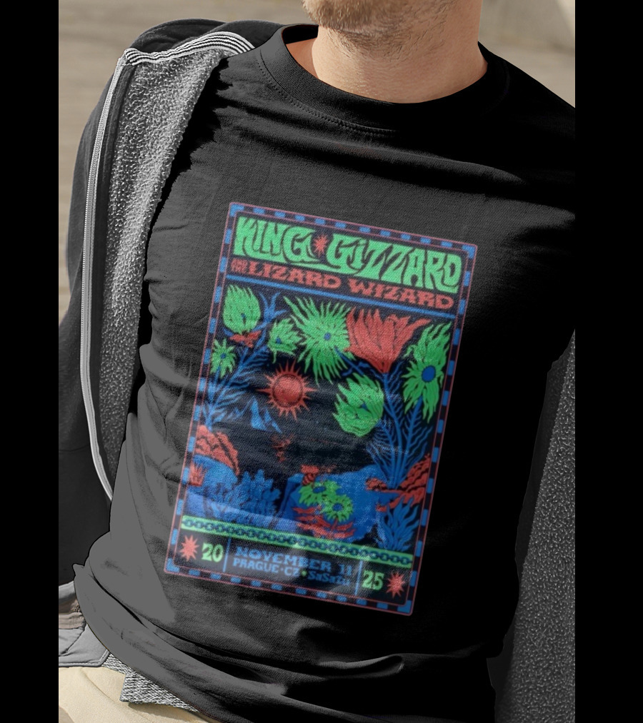 King Gizzard And The Lizard Wizard Prague SaSaZu November 11 2025 Neon Concert Event T-Shirt