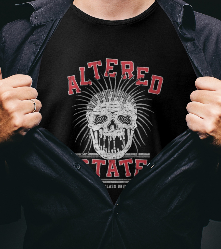 Altered State Lurking Class University Skull Design T-Shirt