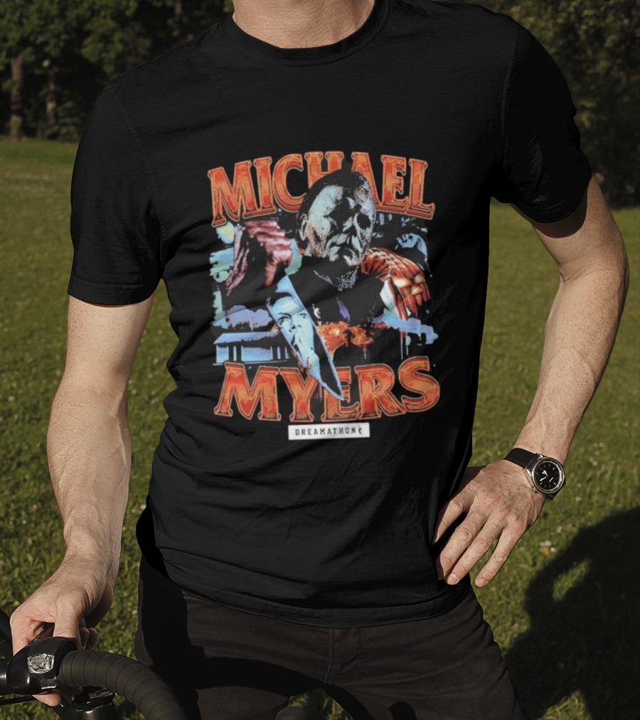 Michael Myers Dreamathon Horror Collage Vintage Style T-Shirt