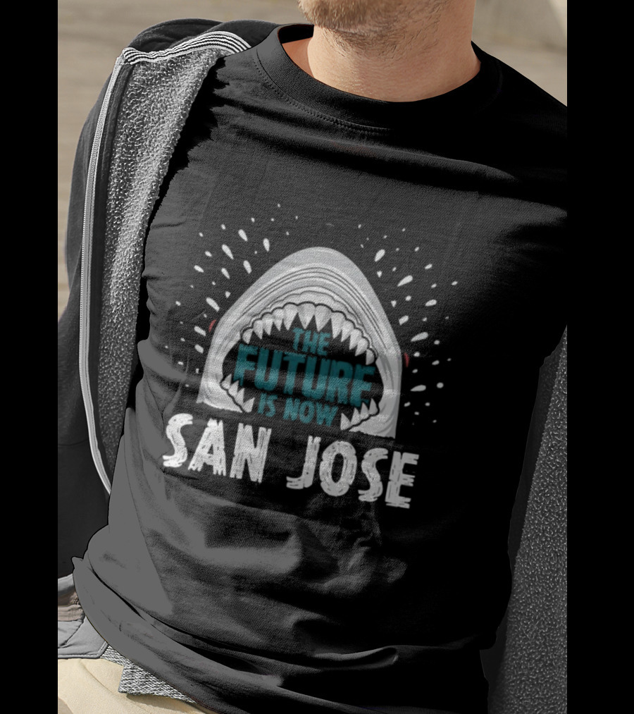 San Jose Sharks The Future Is Now Shark Teeth Graphic T-Shirt