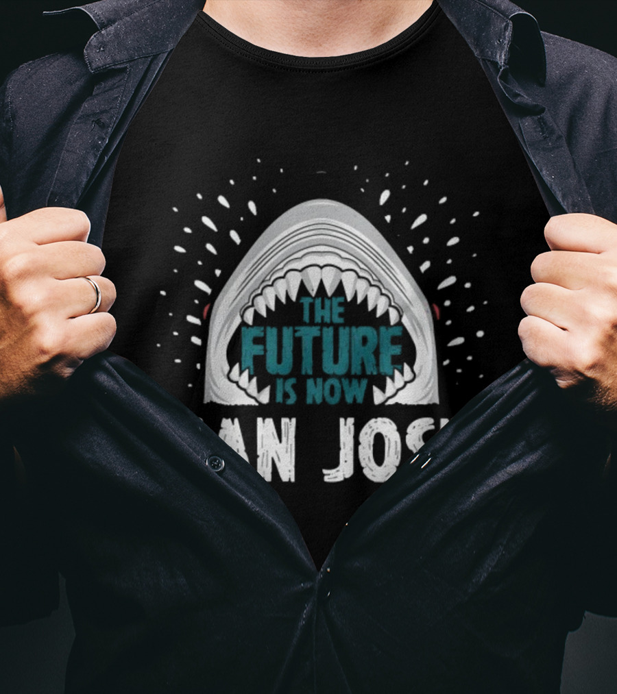 San Jose Sharks The Future Is Now Shark Teeth Graphic T-Shirt