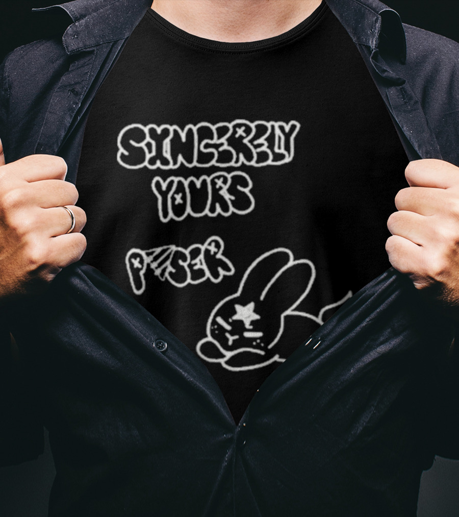 Sincerely Yours Poser Bunny Star Eyed Playful Character T-Shirt