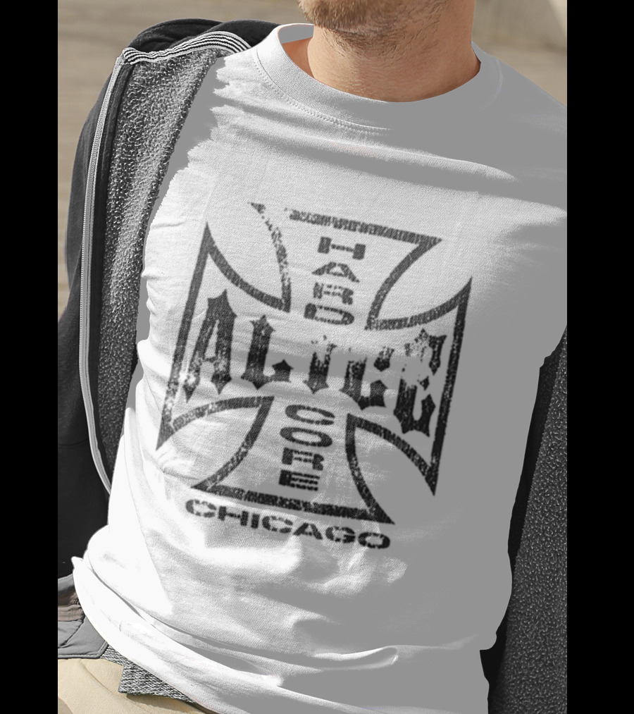 Alice Hardcore Moto Couture Chicago Cross Design T-Shirt