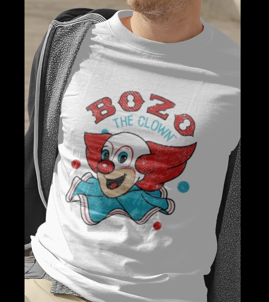 Bozo The Clown Vintage Cartoon Red Blue Fun Design T-Shirt