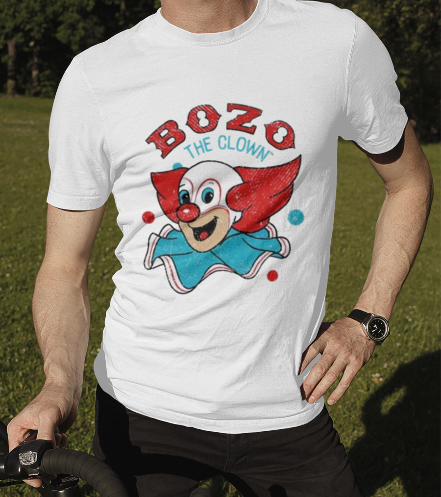 Bozo The Clown Vintage Cartoon Red Blue Fun Design T-Shirt