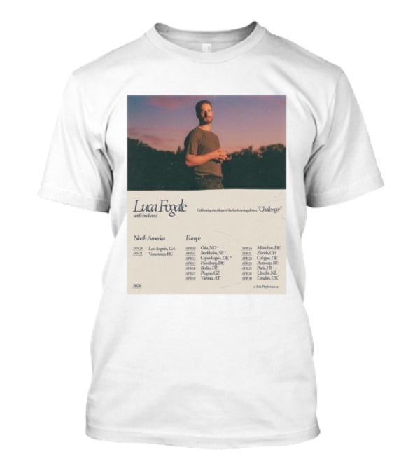 Luca Fogale North America Europe 2026 Tour Celebrating Release Forthcoming Album Chaleuravec Dates Locations T-Shirt