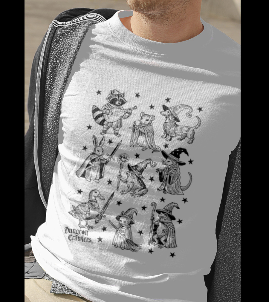 Dungeon Crawlers Animals In Wizard Costumes Fantasy Creatures T-Shirt