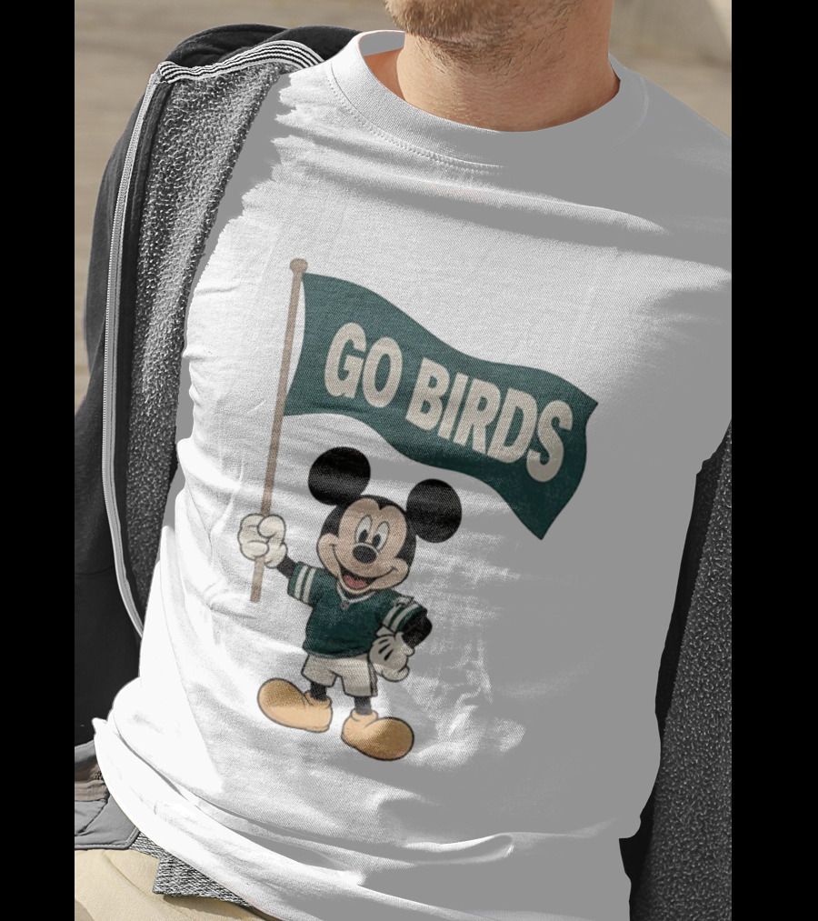 Mickey Mouse Go Birds Philadelphia Eagles NFL Football 2025 Flag T-Shirt