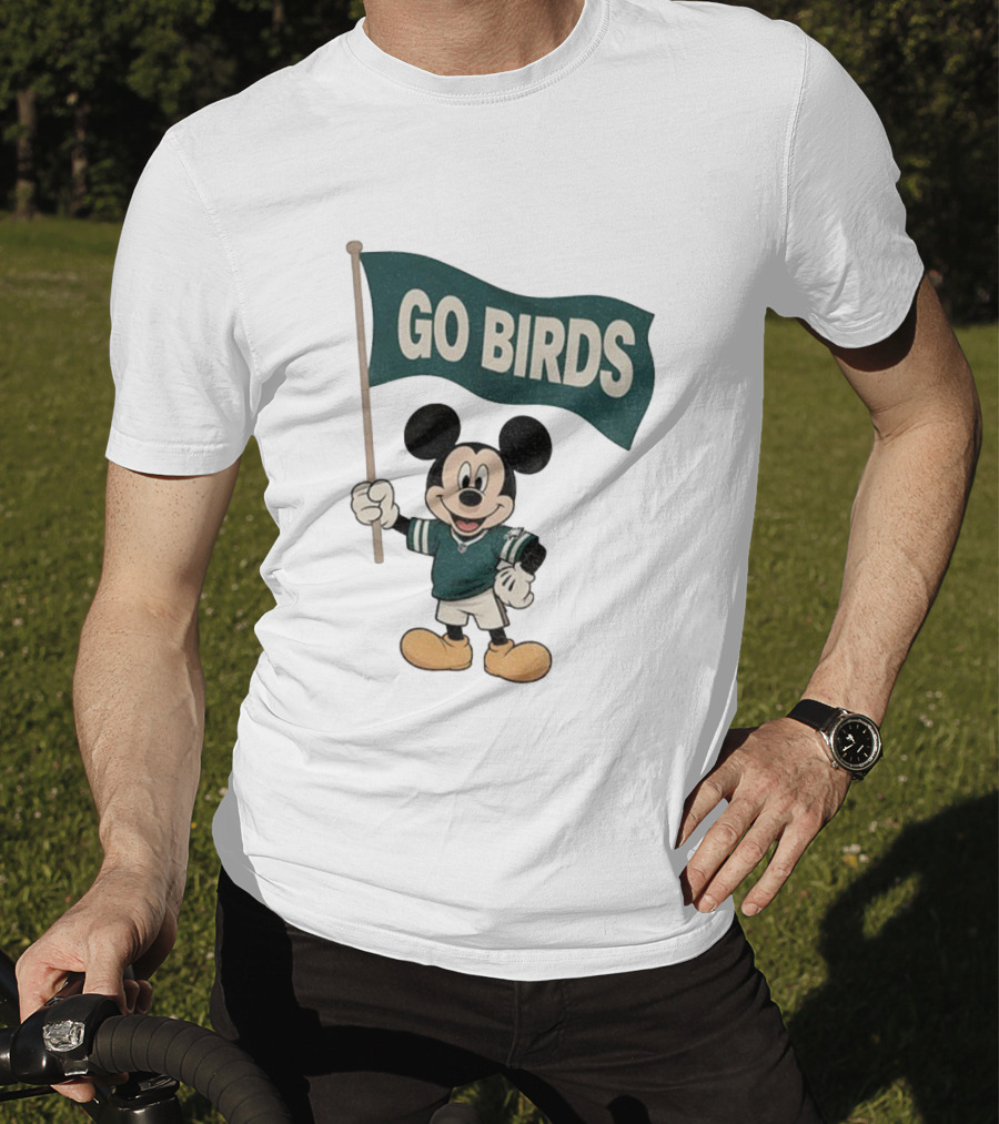 Mickey Mouse Go Birds Philadelphia Eagles NFL Football 2025 Flag T-Shirt