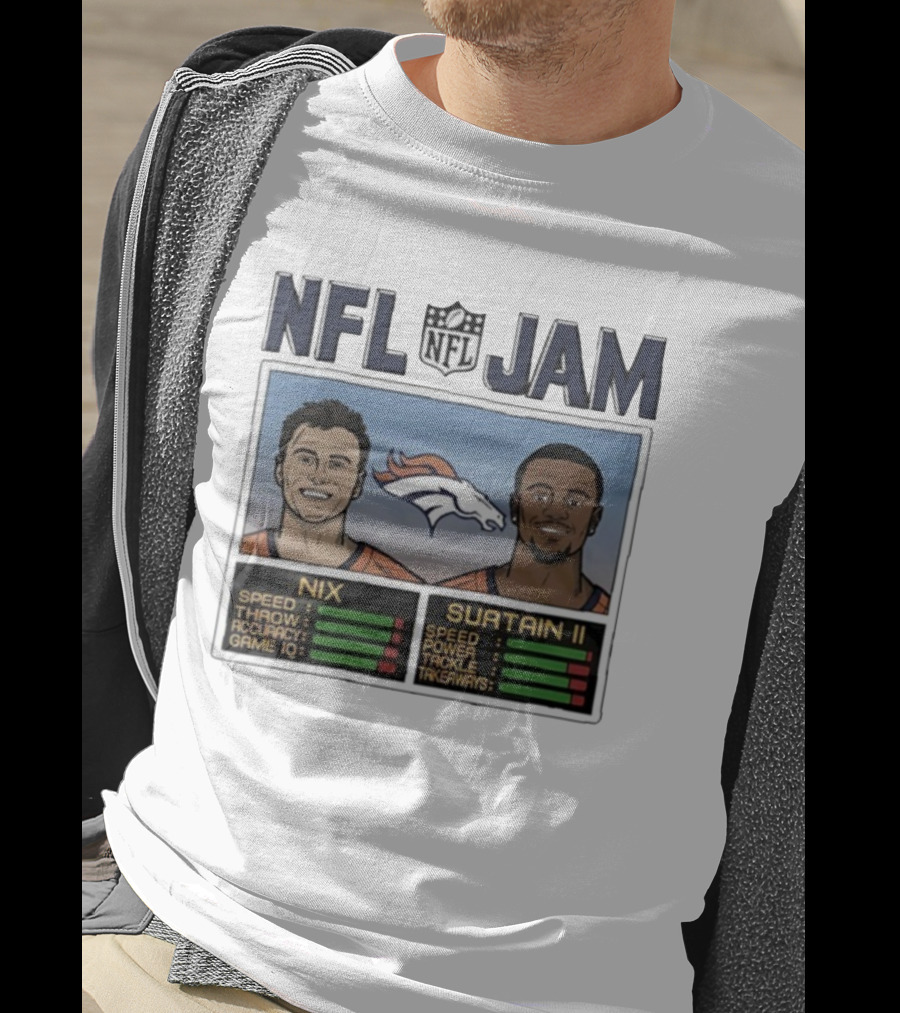 NFL Jam Denver Broncos Nix Surtain II Speed Power Accuracy Game IQ T-Shirt