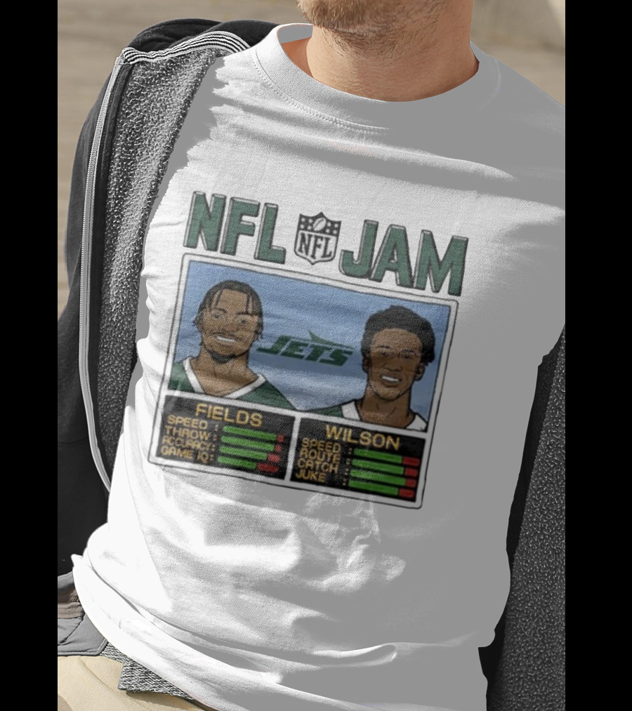 NFL Jam New York Jets Fields Wilson Speed Stats T-Shirt