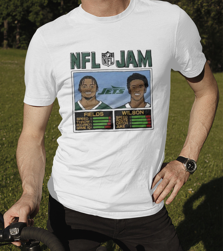 NFL Jam New York Jets Fields Wilson Speed Stats T-Shirt